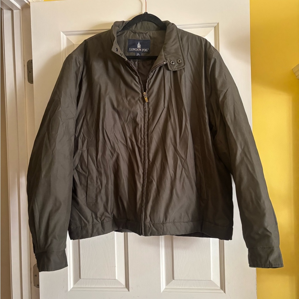 London Fog Green Bomber Jacket Lightweight Casual